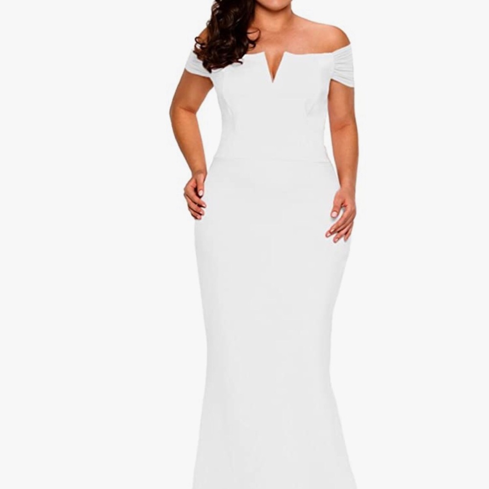 Plus Size Off Shoulder Long Formal Dress